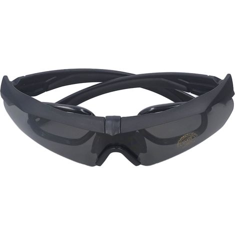 Lunettes de protection anti-choc pour vélo et sport plein air, verres interchangeables transparents jaunes, avec étui, lingette et clips nez (1/5)