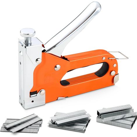 Agrafeuse à Bois 3-en-1 avec 600 Agrafes - 3 Types (D, U, T) pour Bricolage (1/5)