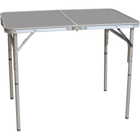 MESA PLEGABLE ALUMINIO 90X60X39/70 CM GRIS