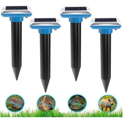 Solar Ultrasonic Mole Repellent Ultrasonic Mole Repellent Mole Repellent Mole Repellent Anti Mole Solar Mole Repellent Ground Squirrel Snake Mink - Green Set of 4 (1/4)