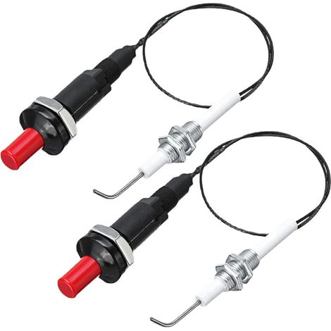 2er-Pack Piezo-Gasgrill-Zündset mit Druckknopfzündung für Gasgrills, Öfen, Öfen, Kamine und Heizungen, 50 cm Kabel (1/5)