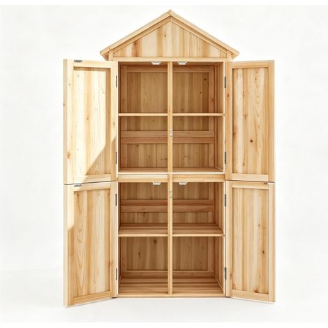 Armario de jardín de madera con techo de betún 82 x 50 x 190 cm MODENUIT (1/5)