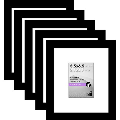Lot de 5 cadres photo de 5,5 x 6,5 cm Utilisation comme cadre photo de 6,3 x 8,9 cm avec passe-partout ou cadre de 14 x 16,5 cm sans passe-partout Cadre photo pour collage mural avec (1/5)