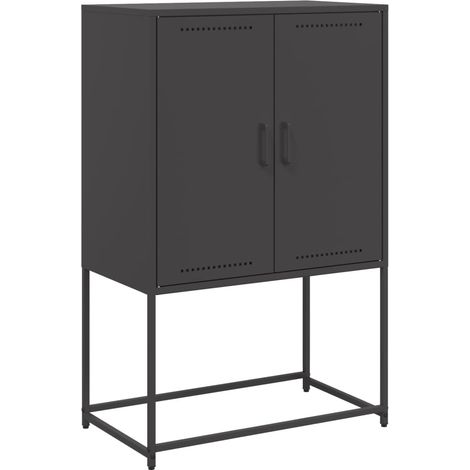 Credenza cassettiera cassettiera mobile contenitore organizer cucina soggiorno soggiorno alto 68,5 x 38,5 x 107 cm acciaio nero 020034957