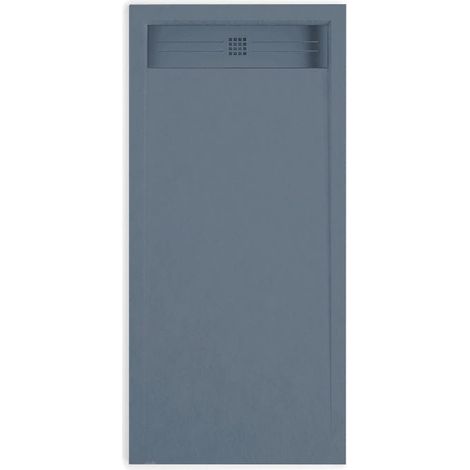 Mineralguss-Duschwanne extra flach ELITE Schieferoptik ANTHRAZIT 70x100cm Auslaufschutz in Farbe