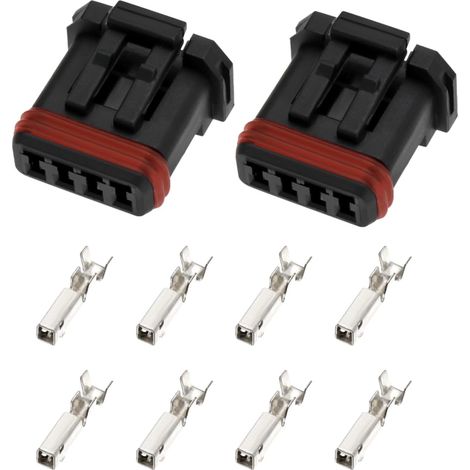 Set of 2 four-pin connectors with terminal pins 72908-11 OEA JAE MX1900 4-wire handlebar wiring male connector compatible with Harley Davidson MX19004S51 (1/5)