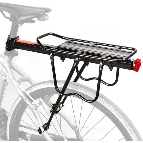 Porte Bagage Vélo Arrière, Porte Bagage VTT, Accessoire Vélo, Support Vélo, Porte-Bagages Réglable en Aluminium à Fixation Rapide, pour VTT et Vélo de Ville, Randonnée et Commuting (1/5)