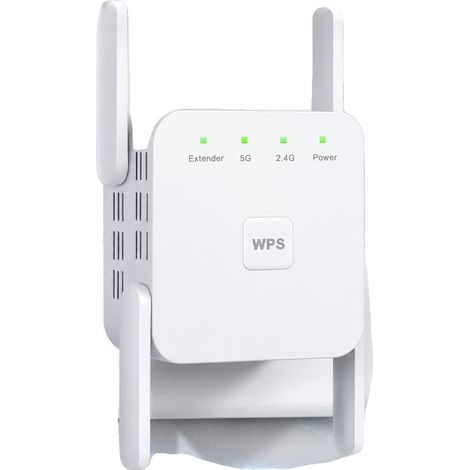 Repetidor WiFi, 1200 Mbps, doble banda, 4 antenas externas, estándar de transmisión inalámbrica: 802.11ac, 1 puerto LAN. (1/5)