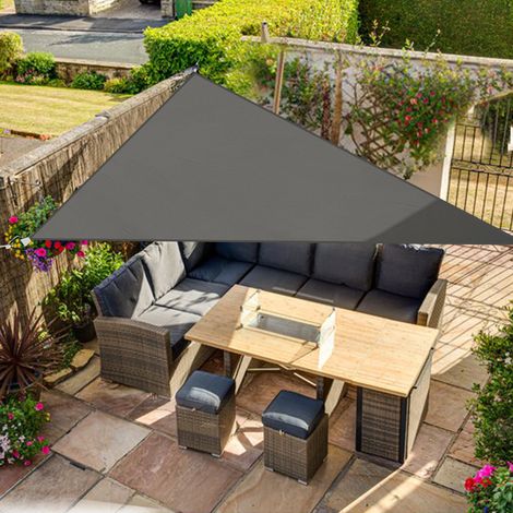 Sun Shade Sail Garden Patio Sunscreen Awning Canopy UV Protection Anthracite Triangle 2x2x2m (1/5)