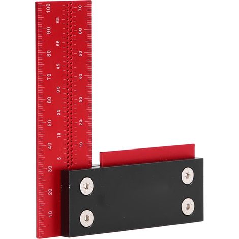 Équerre de menuiserie en aluminium, règle de mesure L précise 100 mm, outil de marquage carré pour travail du bois (1/5)