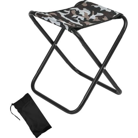 Tabouret Pliante, Portable Tabouret de Camping,Petite Chaise Mini pour Voyage Metro Pêche Metro Randonnée BBQ Plage(Camouflage) (1/5)