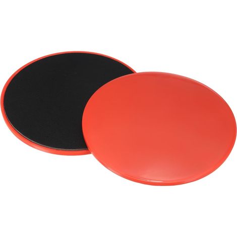 Disques de glisse - Lot de 2 - Matériau ABS et mousse - Double face - Yoga et fitness - 17,5 cm (une paire rouge) (1/5)