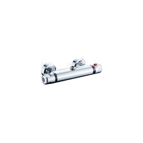 Mitigeur Thermostatique Douche Murale Chromé, Robinet avec Bouton Sécurité 38°C Anti-Brûlure, Design Moderne et Économique (1/4)