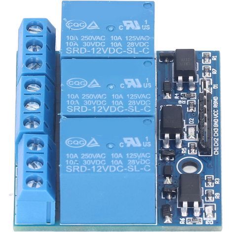 3-channel relay module, high-voltage board with isolated optocoupler, 12V 3.3V-12V low-level trigger (1/5)