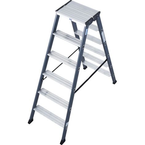 Krause Aluminium-Doppelleiter MONTO SePro D 2,85 m Doppelstufenleiter (1/3)