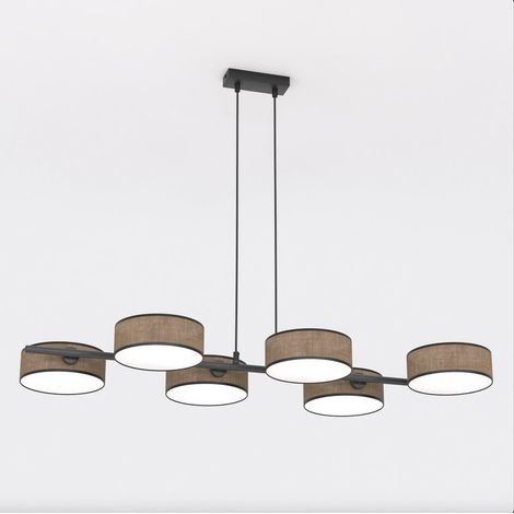 Lampada a sospensione DRUMZ con paralumi cilindrici marroni