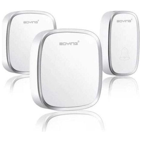 Waterproof Wireless Doorbell, 300m Range, 2 Transmitters and 1 Receiver, Wireless Doorbell Kit with XXW LED Flash