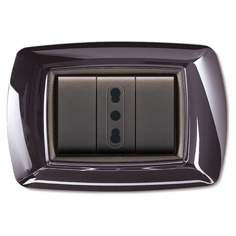 Placca 3 moduli mylife metal black