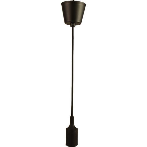 Jandei - Lampara colgante base cable y portamparas negro E27 Lampara plastico