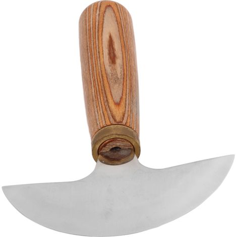 Couteau à cuir en bois de noyer, couteau à trancher le cuir, couteau à éplucher pour le bricolage, couteau à cuir à tête ronde, outil de coupe du cuir. (1/5)