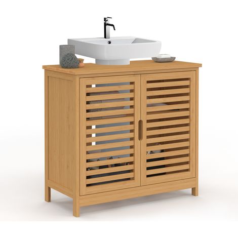 Waschbeckenunterschrank Badezimmer Bambus BEA (1/5)