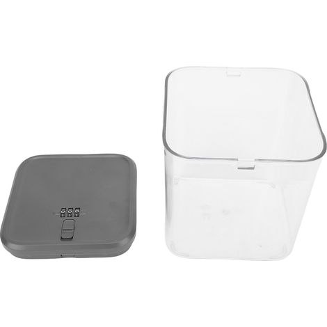 Boîte Médicaments Verrouillable Code – Rangement Sécurisé En-cas Nourriture Téléphone Maison Dortoirs Bureau, Clair Gris (1/5)
