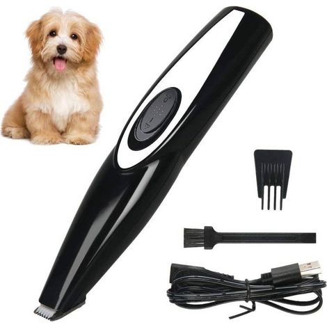 Tondeuse sans fil et rechargeable par USB pour soins des animaux de compagnie - Faible bruit, idéale pour les pattes, oreilles, poils du visage et yeux - OUYLAF (1/5)