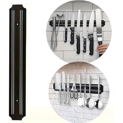 1 support magnétique pour couteaux, 38 cm, pour ranger vos couteaux, pour ustensiles de cuisine (1/4)