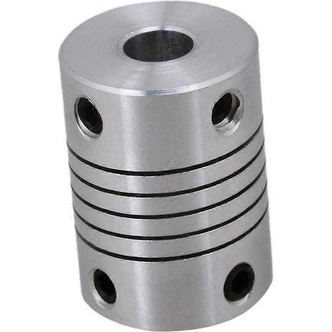 Accouplements flexibles pour moteurs pas à pas, longueur 25 mm, connecteur en acier inoxydable pour imprimante 3D (5 x 5 x 25 mm)-Silver (1/2)