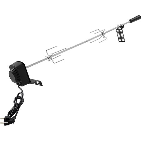 HAUTOUR Tournebroche Électrique 360° avec Moteur 4W, Broche Barbecue Rotative en Inox 304, Capacité 5-8kg, pour Poulet, Viande et Légumes sur Barbecue Gaz ou Charbon (1/5)