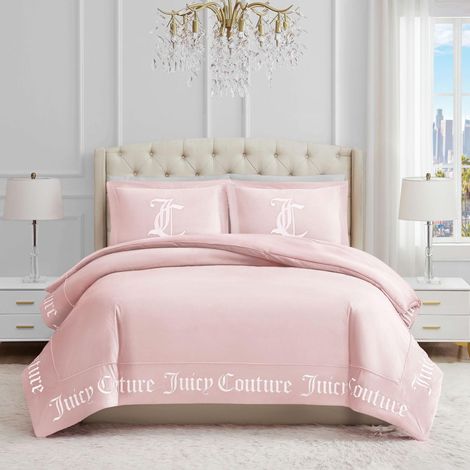 Parure 3 pièces pour lit King Size à Motif Gothique incluant 1 Couette de 274,3 x 233,7 cm et 2 taies d’Oreiller de 50,8 x 91,4 cm, Tissu Infroissable, Rose Guimauve (1/5)