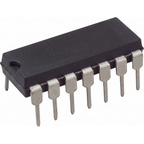 Circuito Integrado Lógico SN74LS05 TTL, 6 Inversores NOT con Salida Colector Abierto, Alimentación 4,75-5,25 V para Electrónica Digital