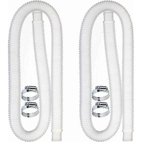 Tuyau de rechange pour piscine, accessoires pour pompe de filtration avec 4 clips métalliques, long tuyau pour pompe, accessoires de piscine (1/4)