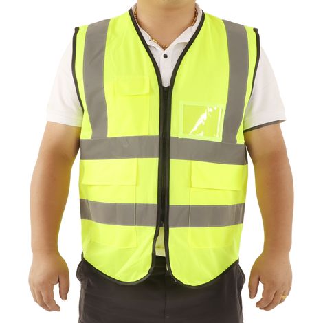 Gilet de sécurité réfléchissant unisexe, gilet de sécurité haute visibilité, M (1/5)