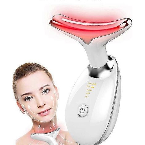 Appareil de massage visage et cou avec lumière LED, instrument de beauté à trois modes d'éclairage, appareil électrique de rajeunissement de la peau (1/5)