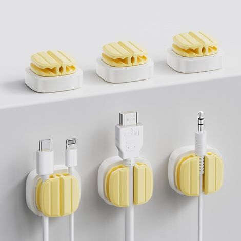 CSPARKV 6er-Pack Kabel-Organizer-Federhalter-Clips, verstellbarer Computer-Kabel-Organizer für Schreibtisch, Küche, Auto, Wand, Desktop, Kabelhalter für Nachttisch, Halter für Telefon-Ladegerät, Kabel (1/5)