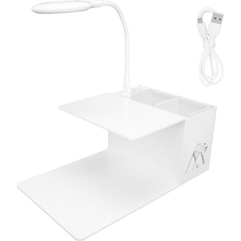 Porte-outils de maquillage pour extensions de cils, étagère en acrylique bleu clair à LED pour oreiller, organisateur de salon (1/5)