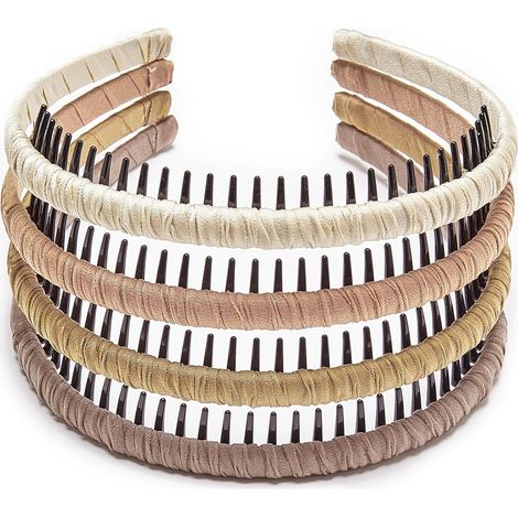 STHUAHE4PC Mehrfarbiger Schutzkamm aus Harz mit Zähnen, Haarreif, Stirnband, Haaraccessoires von Beauty Hair (Modisches Stirnband) (1/5)