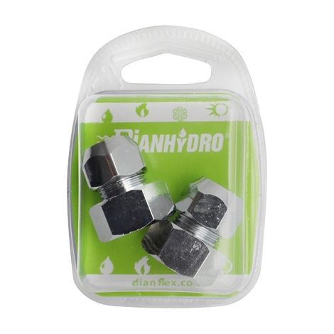 2 PZ RACCORDI MF CON DADI CONICI CROMATI BLISTER pz.2 x (1/2x3/8) Diam. 10