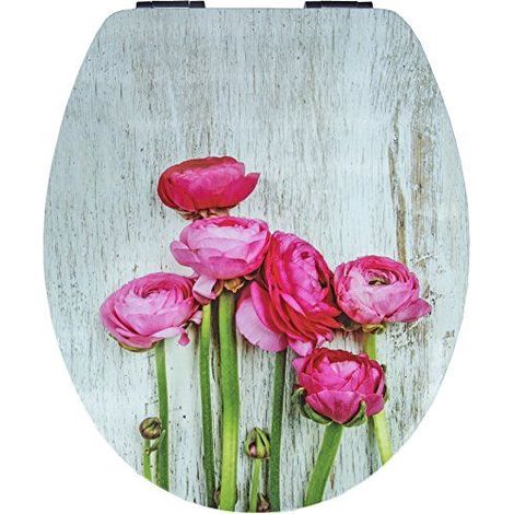 Cornat Abattant WC Fleur voeux (MDF), fermeture automatique, attache rapide, 1 piece, ksdsc351