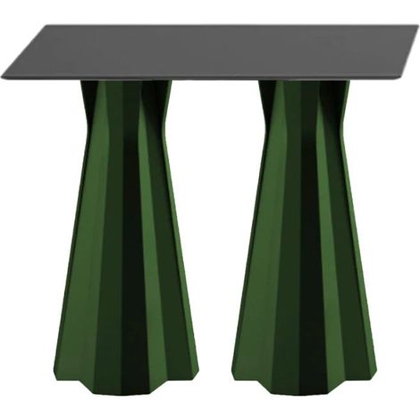 Mesa auxiliar alta rectangular 100cm para taburetes de bar diseño moderno Frozen T2-H - Verde oscuro (1/4)