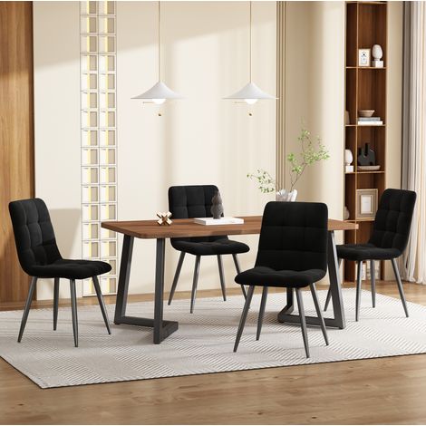 Set tavolo e sedie 5 pezzi, tavolo 117 x 68 x 75 cm, noce DESVIAE (1/5)
