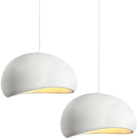 2X 50CM Lámpara De Techo De Interior Personalizada Y Creativa Lámpara Colgante Retro E27, Lampara Techo Moderna Blanco