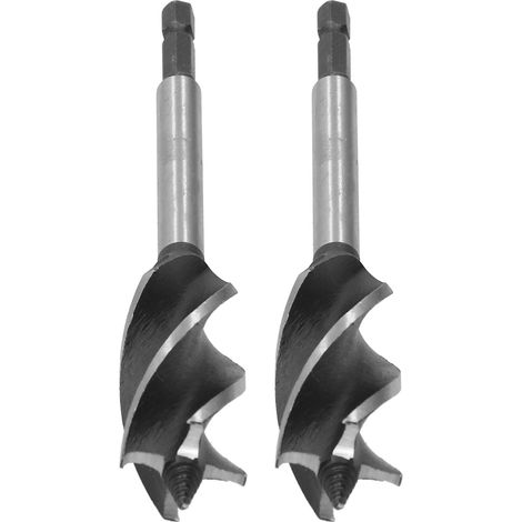 2 Stück Holzbohrer, Metalllochsäge, Spiralbohrer, 4-fach, 4-Nut-Sechskantschaft, 24 mm (1/5)