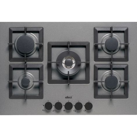 Elleci Piano Cottura a Gas da Incasso Plano 75 PGSP75148CS 5 Fuochi 75 cm Finitura Cemento