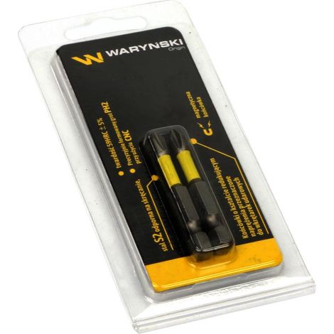 Puntas para destornillador de impacto PH2 de 50 mm, 2 unidades por paquete Waryński