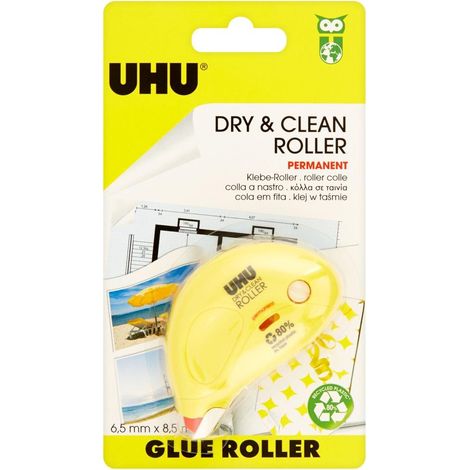 UHU Dry & Clean Roller corrección de películo/cinta 8,5 m Amarillo 1 pieza(s) (1/4)