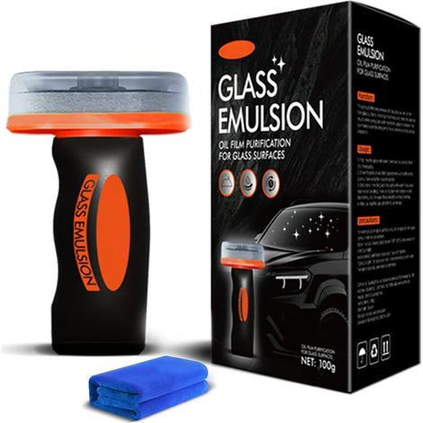 Nettoyant pour vitres de voiture, Nettoyant à émulsion pour vitres manuel, Brosse de nettoyage pour film de verre, Brosse de nettoyage pour film gras pour pare-brise (1/5)