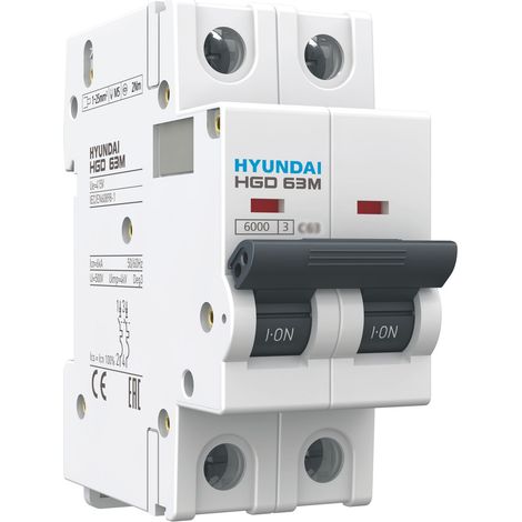 Disjoncteur modulaire 2P, 6kA, 10A, Courbe C (1/3)