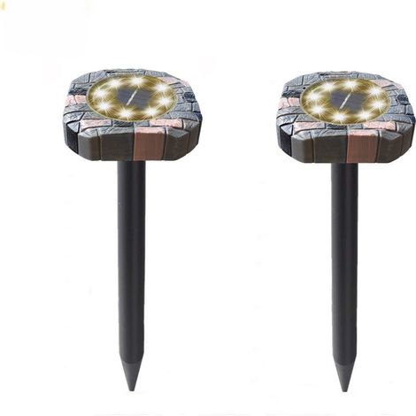 Lampe Solaire Enterrée - Design Pierre Imitée - Étanche IP65 - Pour Pelouse Chemin Terrasse Jardin Allée Piscine - Lot de 4 (1/5)